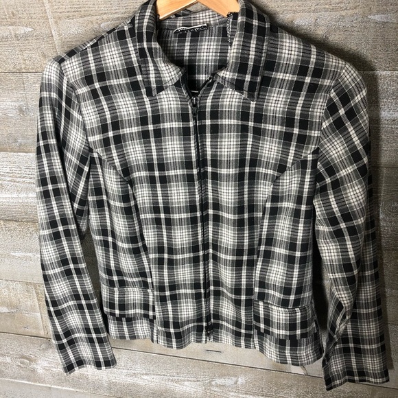 St Marteen vintage 90s plaid gingham zip up light jacket - Picture 4 of 5